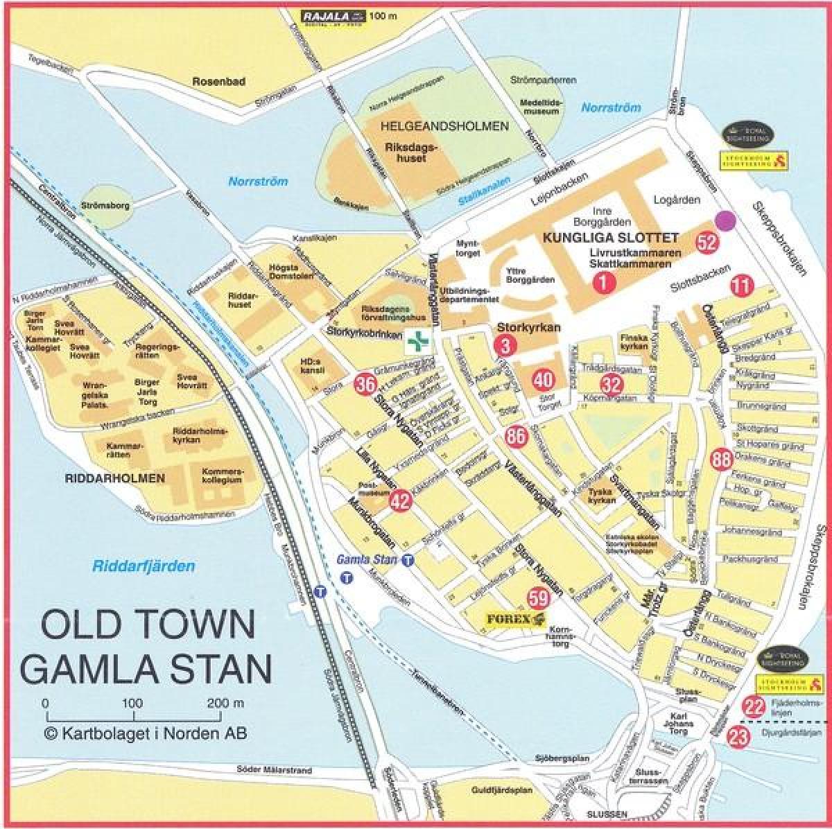peta kota tua Stockholm Swedia