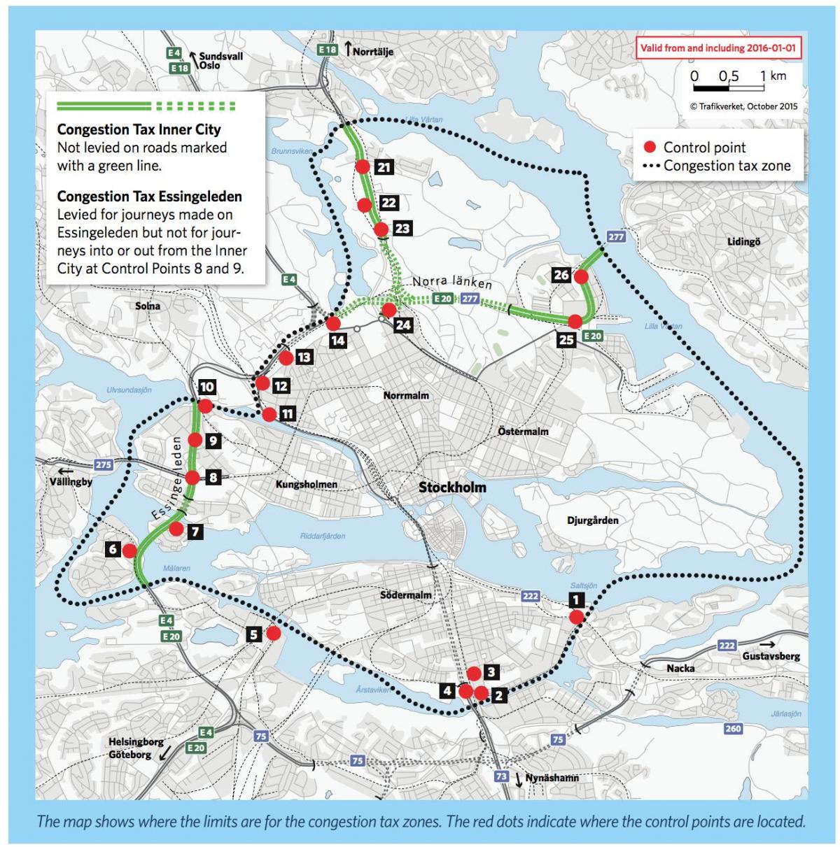peta Stockholm biaya kemacetan
