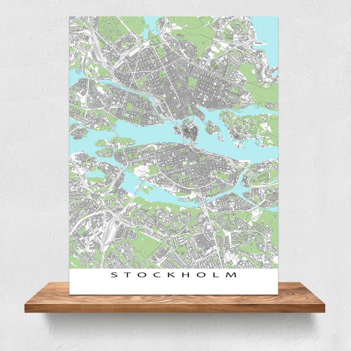 peta dari peta Stockholm cetak