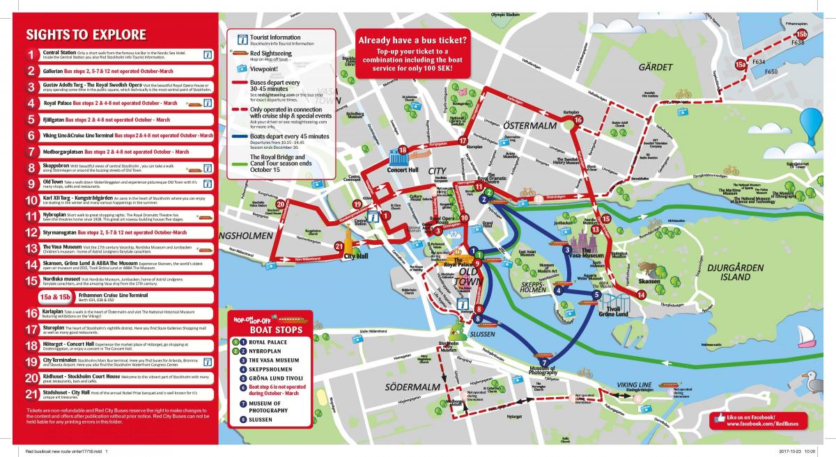 Stockholm merah bus peta