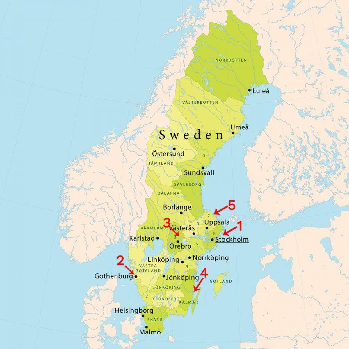 peta Stockholm pantai