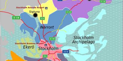 Peta dari pinggiran kota Stockholm