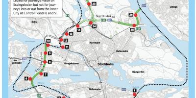 Peta Stockholm biaya kemacetan