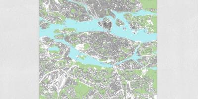 Peta dari peta Stockholm cetak