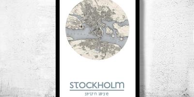 Peta dari peta Stockholm poster